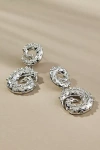 By Anthropologie Double Swirl Crystal Drop Earrings In Silver