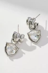 By Anthropologie Double Twist Crystal Earrings In Silver