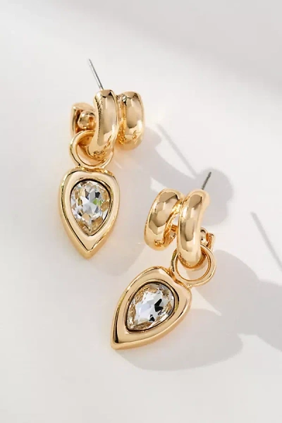 By Anthropologie Double Twist Pear Crystal Earrings In Gold