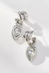 By Anthropologie Double Twist Pear Crystal Earrings In Silver