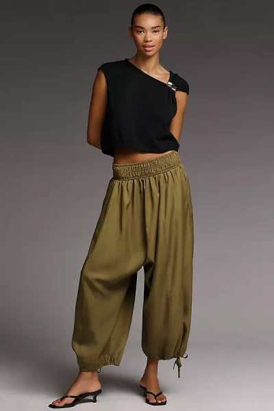 By Anthropologie Draped Harem Pants In Gray