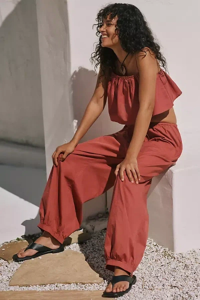By Anthropologie Drawstring Cargo Pants In Red