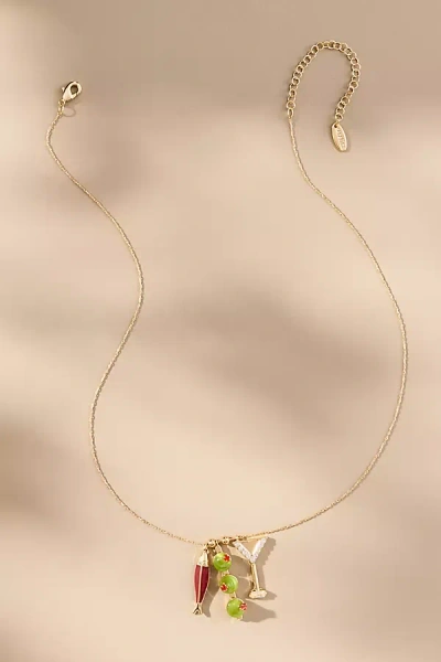 By Anthropologie Drink Icon Necklace In Green