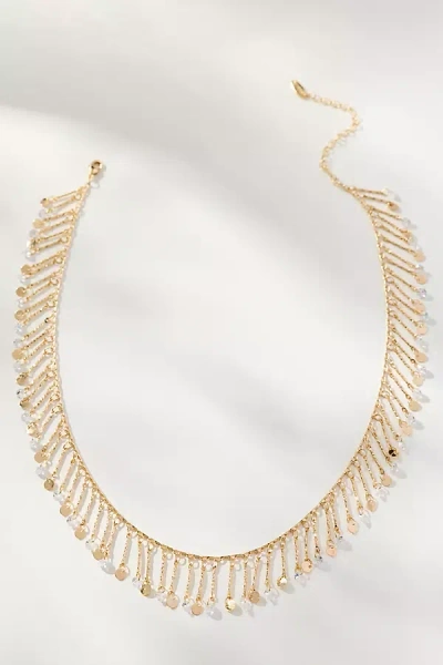 By Anthropologie Dripped Crystal Necklace In Gold