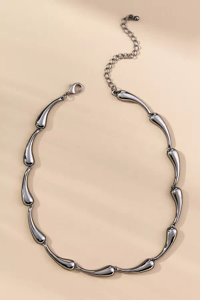 By Anthropologie Drippy Bean Necklace In Silver