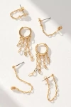 By Anthropologie Drippy Chain Huggie Hoop Earrings, Set Of 3