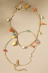 By Anthropologie Drippy Charm Anklets, Set Of 2 In Multi