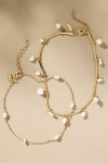 By Anthropologie Drippy Charm Anklets, Set Of 2