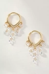 By Anthropologie Drippy Crystal Huggie Hoop Earrings In Gold