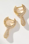 By Anthropologie Drippy Crystal Huggie Hoop Earrings In Gold