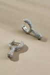 By Anthropologie Drippy Crystal Huggie Hoop Earrings In Silver