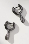 By Anthropologie Drippy Crystal Huggie Hoop Earrings In Silver