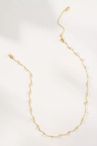 By Anthropologie Drippy Crystal Magnetic-clasp Necklace In Gold
