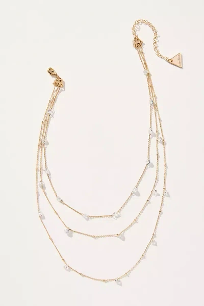 By Anthropologie Drippy Crystal Multi Layered Necklace In Gold
