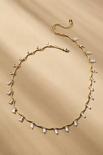 By Anthropologie Drippy Crystal Necklace In Clear