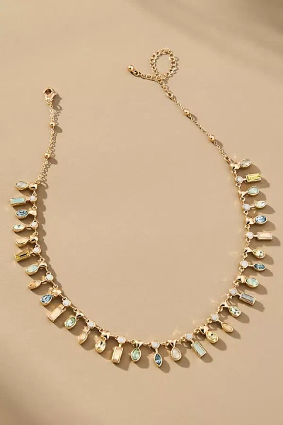 By Anthropologie Drippy Crystal Necklace In Green