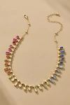 By Anthropologie Drippy Crystal Necklace In Multicolor