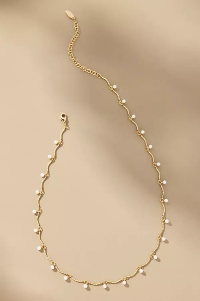 By Anthropologie Drippy Crystal Necklace In White