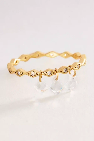 By Anthropologie Drippy Crystal Ring In Gold
