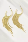 By Anthropologie Drippy Fringe Statement Drop Earrings In Gold
