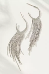 By Anthropologie Drippy Fringe Statement Drop Earrings In Silver