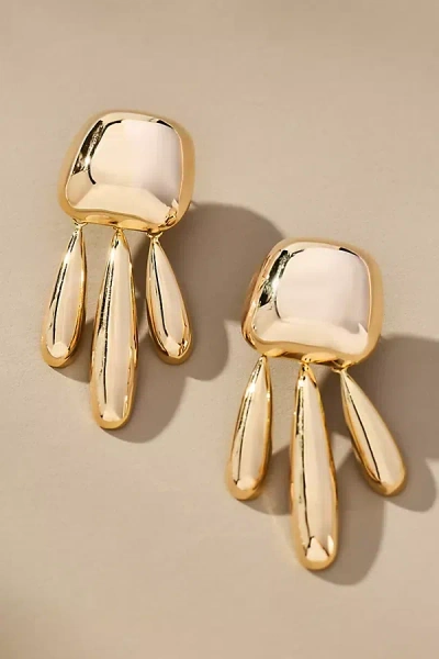 By Anthropologie Drippy Geometric Earrings In Gold