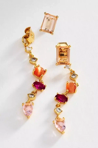 By Anthropologie Drippy Stone Earrings In Gold