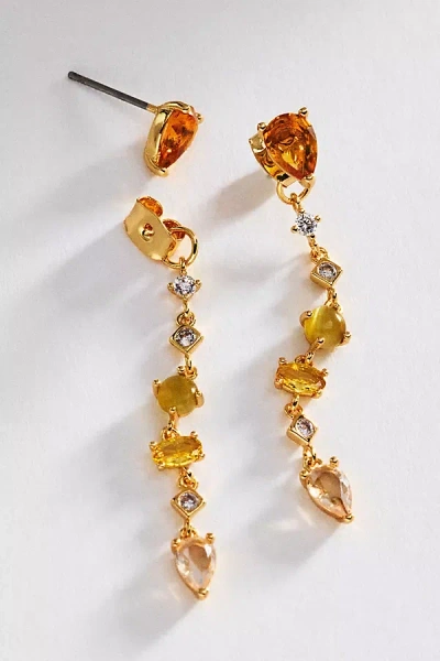 By Anthropologie Drippy Stone Earrings In Metallic
