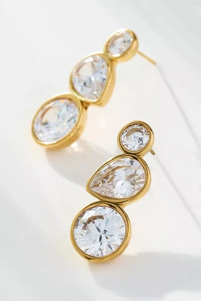 By Anthropologie Duet Crystal Earrings In Gold