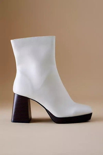 By Anthropologie Duke Stacked Boots In White