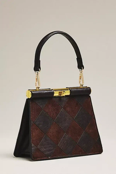 By Anthropologie Edie Turnlock Suede Satchel In Brown