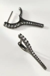 By Anthropologie Elongated Crystal Huggie Earrings In Black