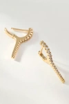 By Anthropologie Elongated Crystal Huggie Earrings In Gold