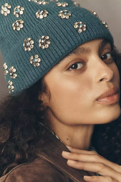 By Anthropologie Embellished Beanie In Blue