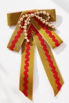 By Anthropologie Embellished Bow Brooch In Yellow