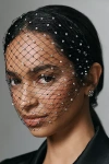 By Anthropologie Embellished Cage Veil In Black