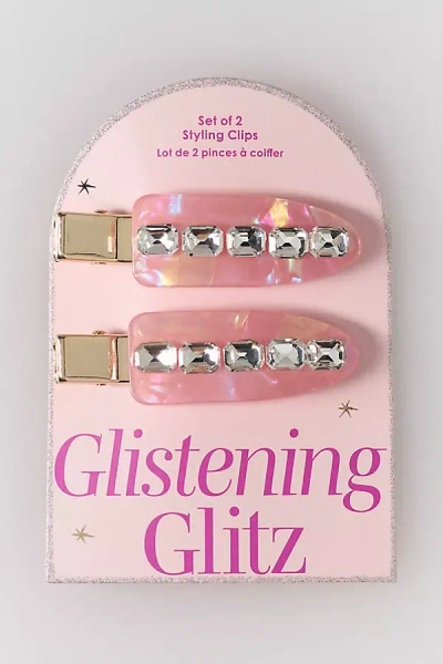 By Anthropologie Embellished Crease-free Clips, Set Of 2 In Pink