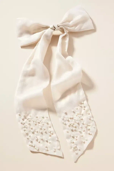 By Anthropologie Embellished Glowy Hair Bow In Neutral