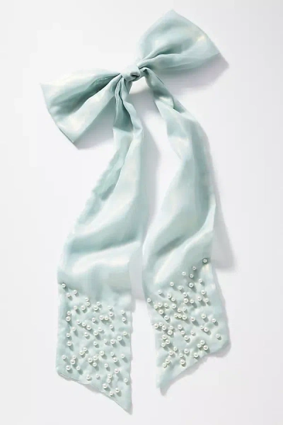 By Anthropologie Embellished Glowy Hair Bow In Blue