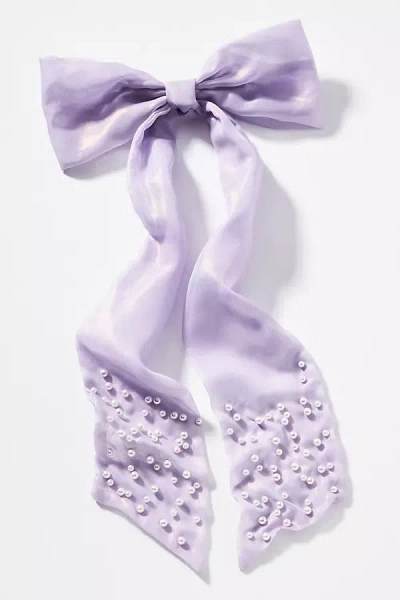 By Anthropologie Embellished Glowy Hair Bow In Purple