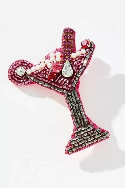 By Anthropologie Embellished Icon Brooch In Red