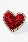 By Anthropologie Embellished Icon Brooch In Red