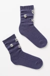 By Anthropologie Embellished Trouser Socks In Blue