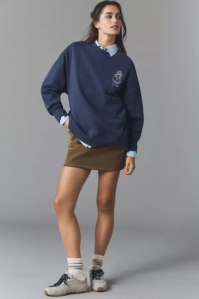 By Anthropologie Embroidered Dog Sweatshirt In Blue