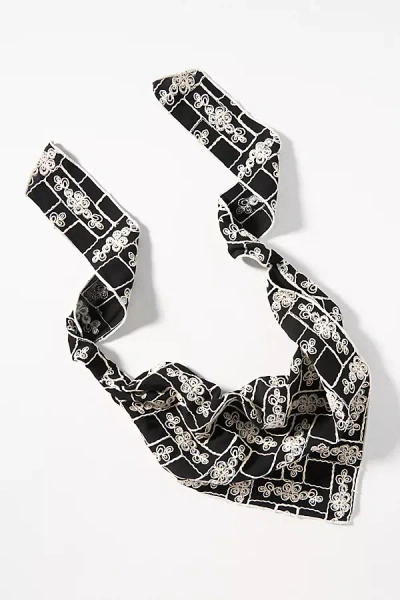 By Anthropologie Embroidered Hair Scarf In Black