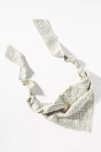 By Anthropologie Embroidered Hair Scarf In Green