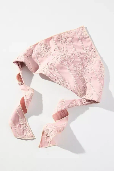 By Anthropologie Embroidered Hair Scarf In Pink