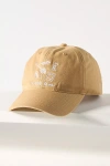 By Anthropologie Embroidered Icon Baseball Cap In Yellow