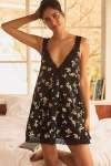 By Anthropologie Embroidered-trim V-neck Mini Sleep Dress