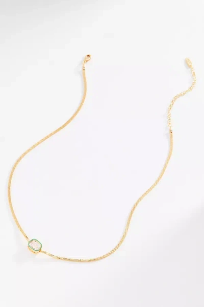 By Anthropologie Enamel Bezel Crystal Pendant Necklace In Gold